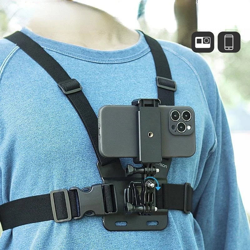 

Suitable for All Mobile Phones with Chest Mounted Straps Mobile Phone Photo Holder Without Handheld Vlog Shooting Accessories