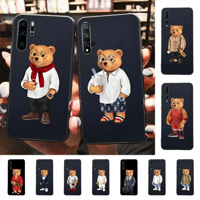 

Cute Bear Fashion Phone Case for Huawei P30 40 20 10 8 9 lite pro plus Psmart2019