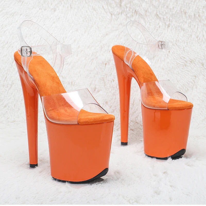 Leecabe 8Inch/20cm  PVC Upper   Platform Sandals  party High Heels Shoes Pole Dancing Shoes
