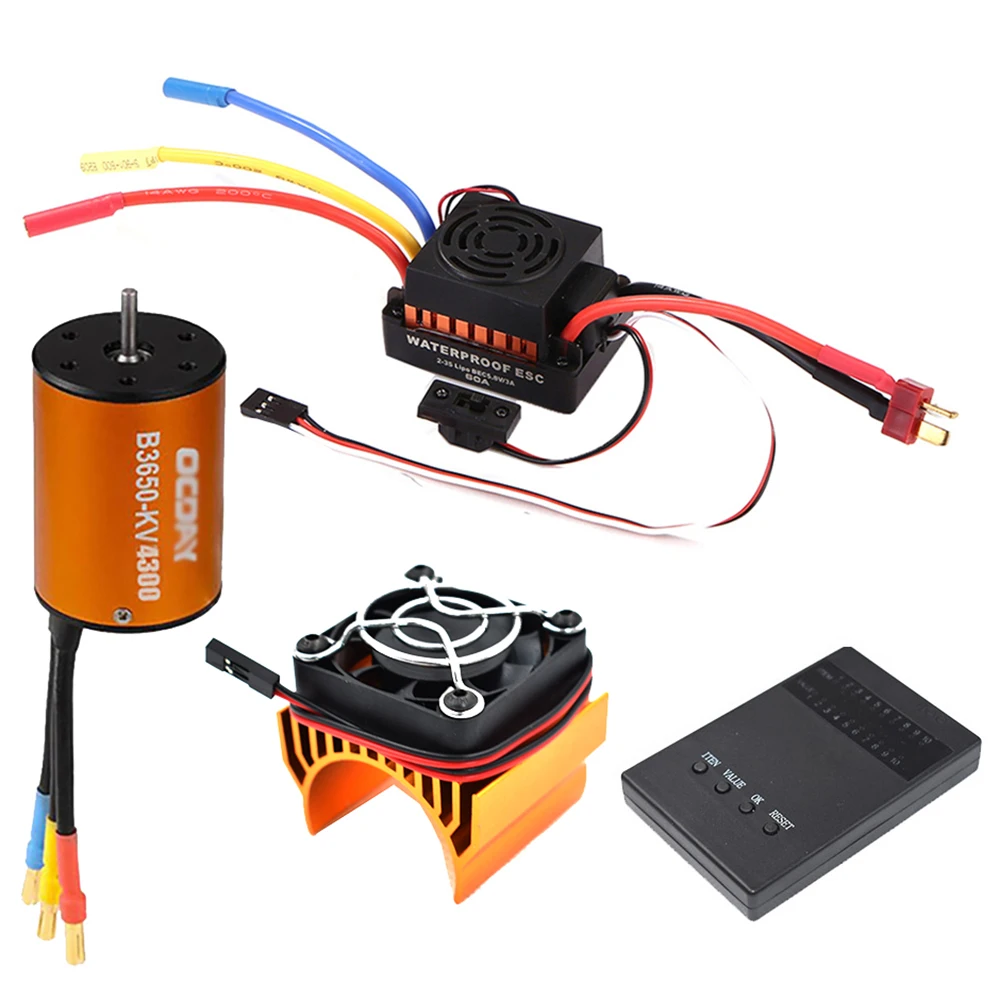 

Waterproof 9T 4370KV 10T 3930KV 3650 3900KV 4300KV 5200KV Brushless Motor 60A ESC Programmer Card Set for 1:10 1/10 RC Car Truck