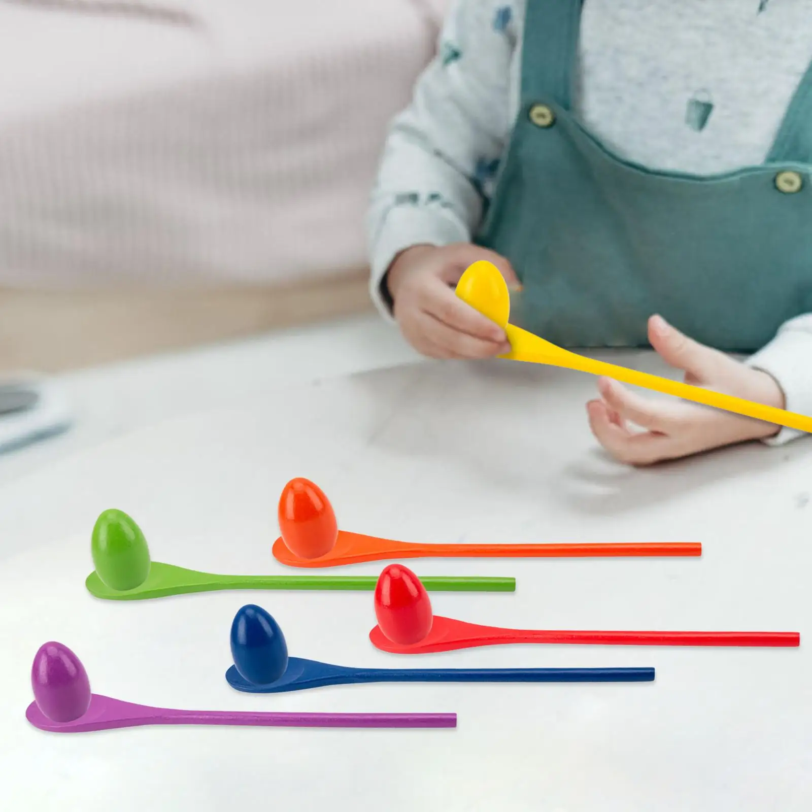 

Egg and Spoon Race Game Birthday Party Lawn Backyard Balance Sports Game