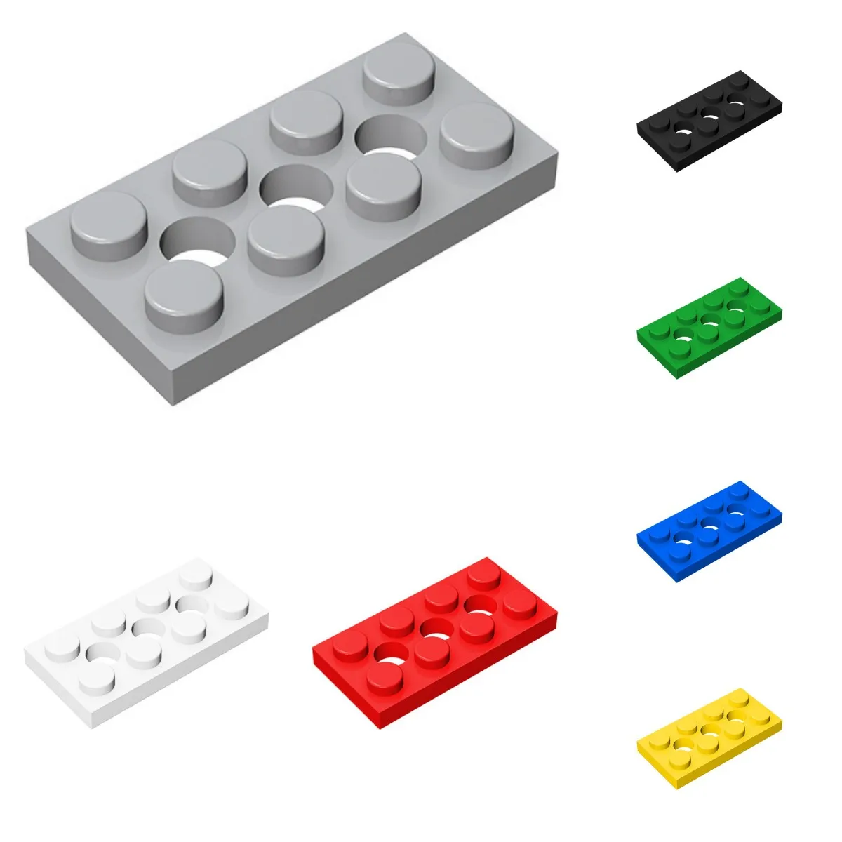 100 шт. parti cuidado 3709 MOC 2x4 con 3 fori 분 Piastra blocchi assemblaggio fai da te particelle giocattoli regali per