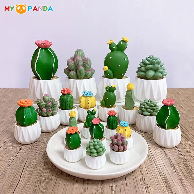 

1/4Pcs Dollhouse Miniature Succulent Potted Plant Cactus Bonsai Model Home Decor Toy Micro Landscape Car Desktop Ornament Crafts