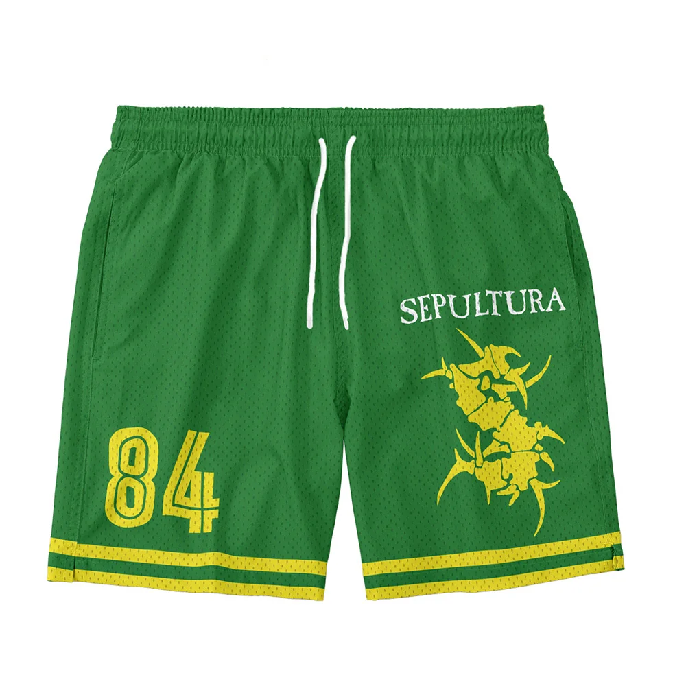 Фото Футбольные шорты Sepultura 84, летние свободные модные шорты с 3D-принтом, повседневные мягкие шорты унисекс, уличная одежда для мужчин, товары в стиле хип-хоп №1