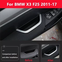 car interior main drive door handle storage box decor cover trim for bmw x3 f25 2011 2017 lhd car styling accessories