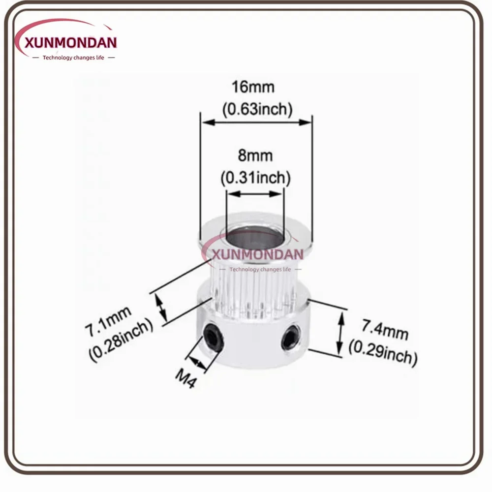 Детали для 3D-принтера Xunmondan шкив ГРМ 2GT 20 зубьев отверстие 3/3 17/4/5/6/6 35/8 мм