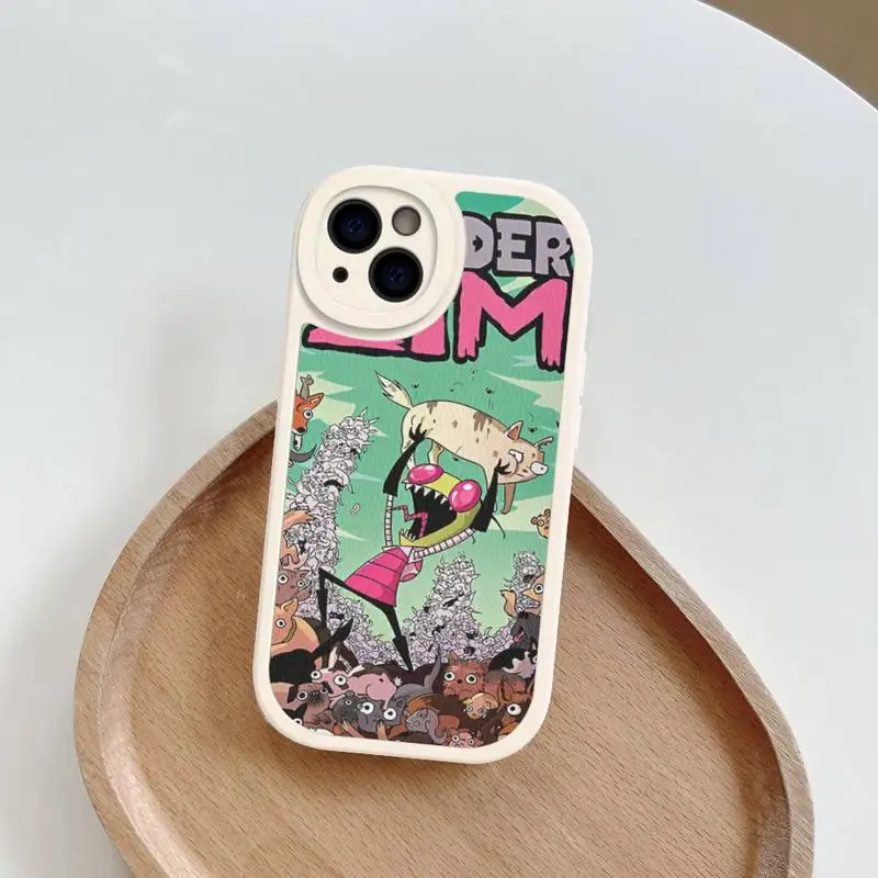 I-InvaderS Z-zimS Phone Case Hard Leather For iPhone 14 13 12 Mini 11 14 Pro Max Xs X Xr 7 8 Plus