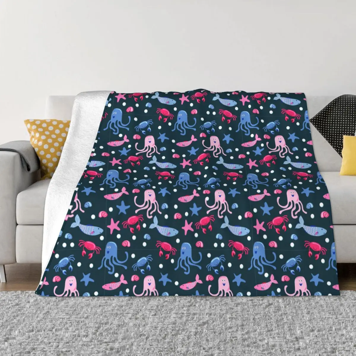 

Octopus Blanket Flannel All Season Portable Soft Throw Blankets for Sofa Car Bedding Throws