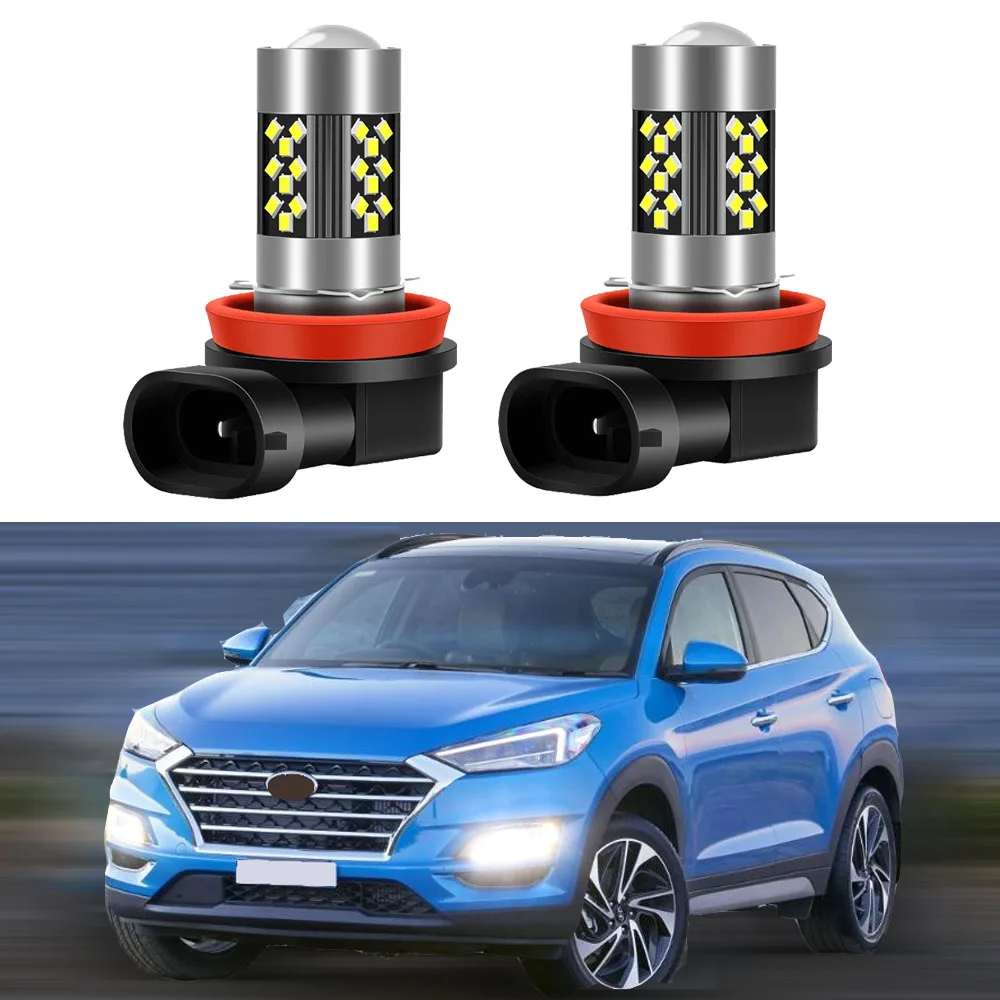 

2pcs Led Car Fog Lamp for Hyundai Tucson 2016 2017 2018 2019 2020 2021 Front Fog Light Bulb Car Accessories Canbus white