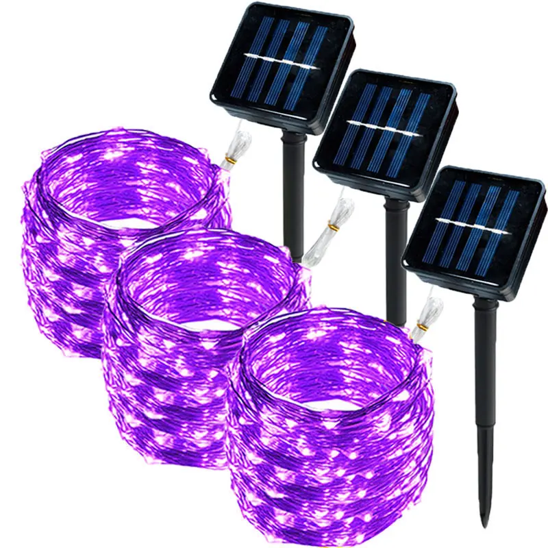 

Рождественская гирлянда на солнечной батарее, водонепроницаемая уличная лампа-лента, Рождественское украшение для сада, 3 комплекта