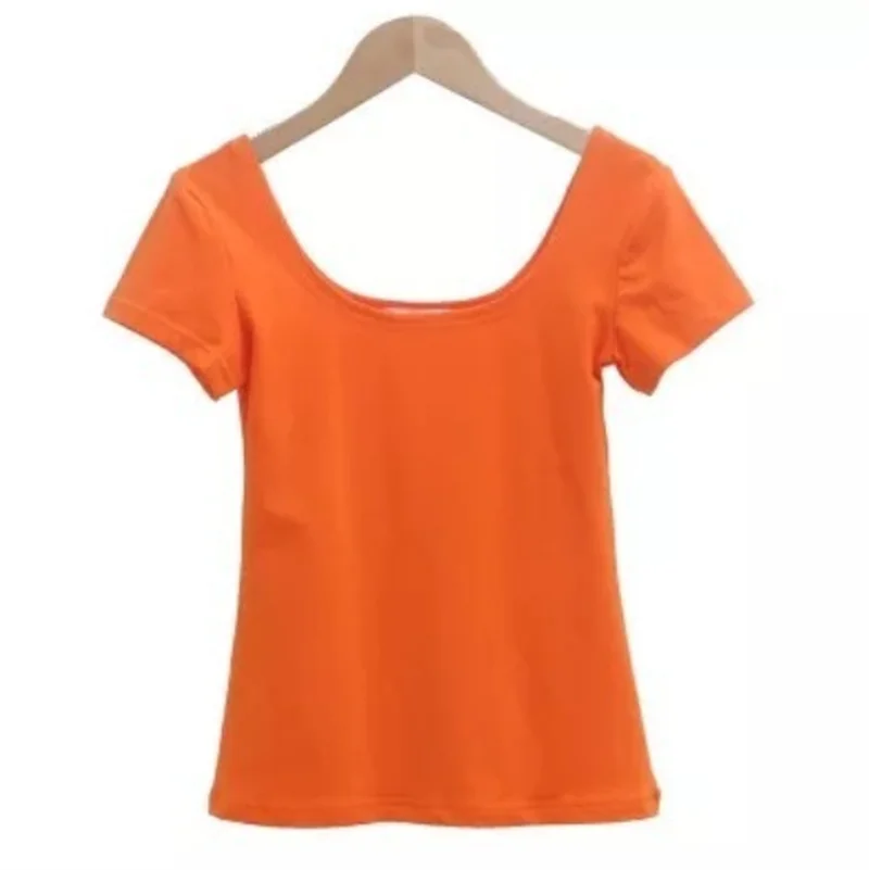 

2022 Soft Cotton Dancing Top Women's Short Sleeve Exercise Fitness Dance Practice Dancing Wear Square Dance T-shirt