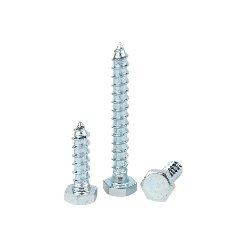 1 ~ 2 шт. внешний шестигранный винт по дереву M6 M8 M10 M12 синие цинк углеродистая сталь