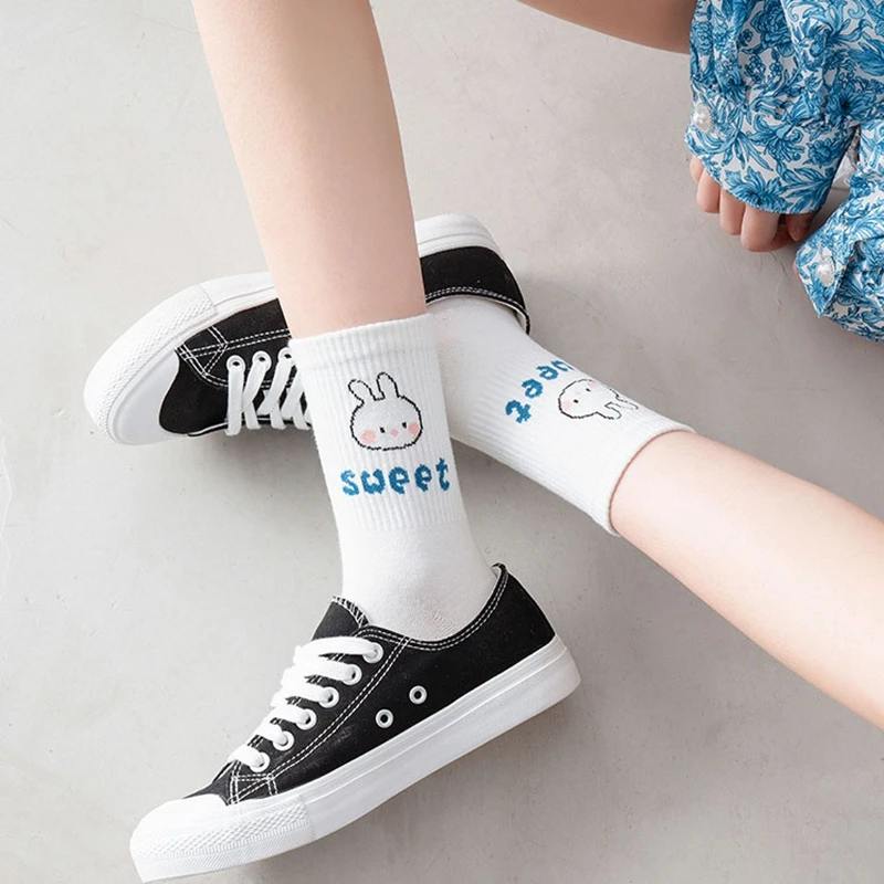 Женские милые белые носки чулочно-носочные изделия удобные короткие модные