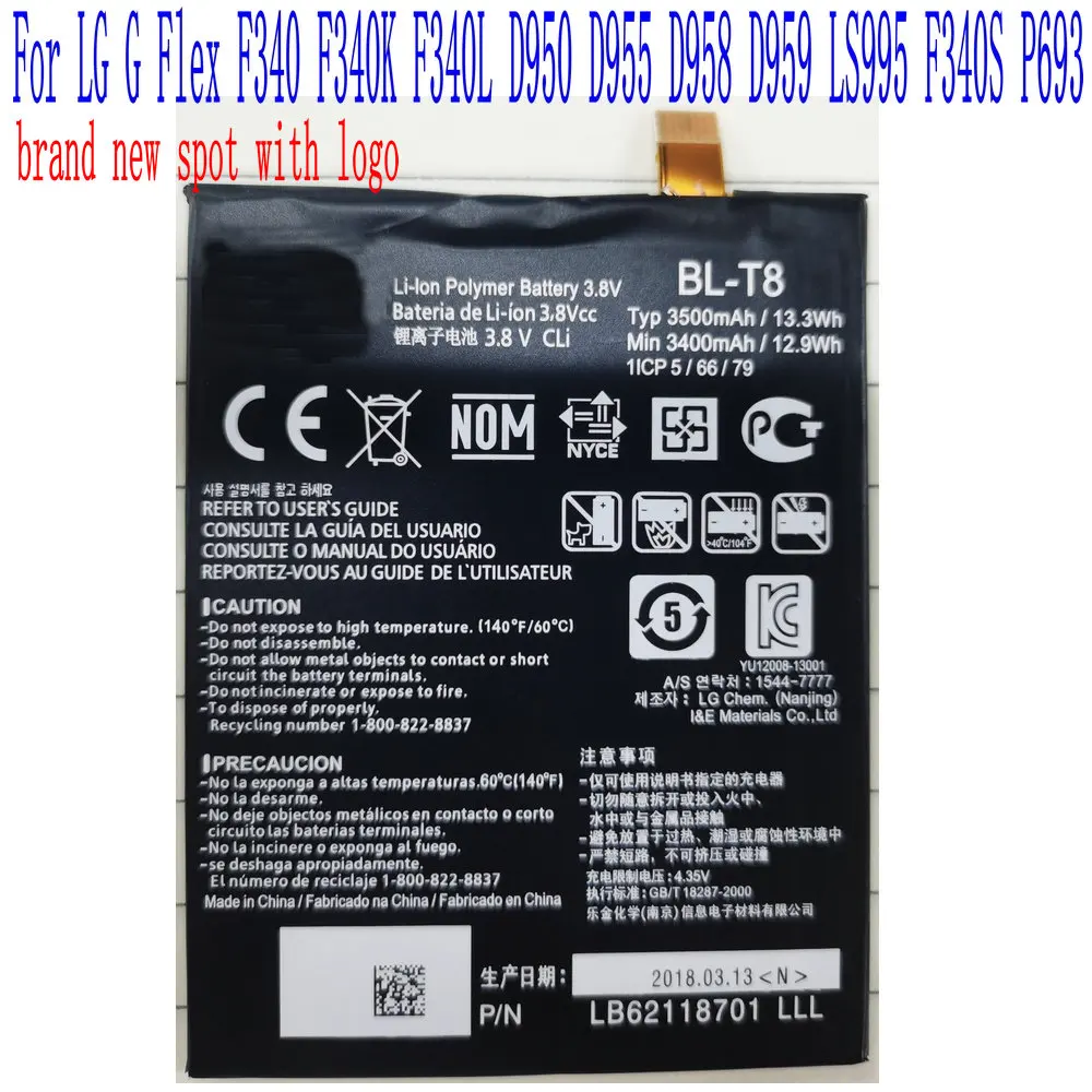 

Абсолютно новый высококачественный аккумулятор 3500 мАч BL-T8 для LG G Flex F340 F340K F340L D950 D955 D958 D959 LS995 F340S P693 мобильный телефон