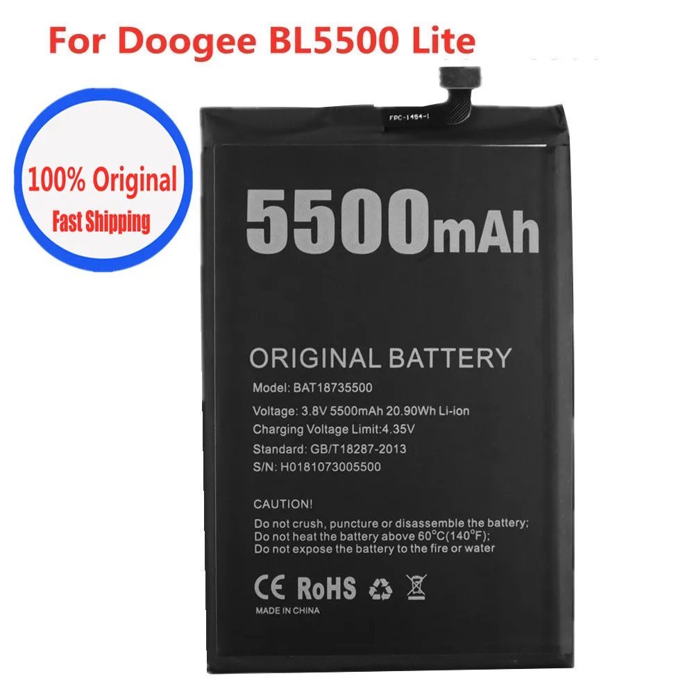 Оригинальный запасной аккумулятор 5500 мАч BAT18735500 Для DOOGEE BL5500 Lite