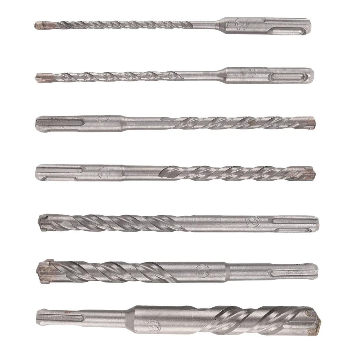 Набор ударных сверл SDS Plus из 7 шт. (4 канавки) для бетонных кирпичных блоков