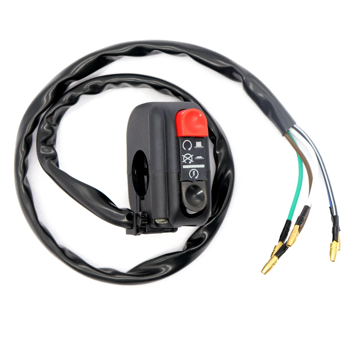 

12V Motorcycle Shutdown Switch Double Flash Headlamp Button for Yamaha Suzuki Kawasaki Arctic Cats Can-Am Polaris - 7/8 inch