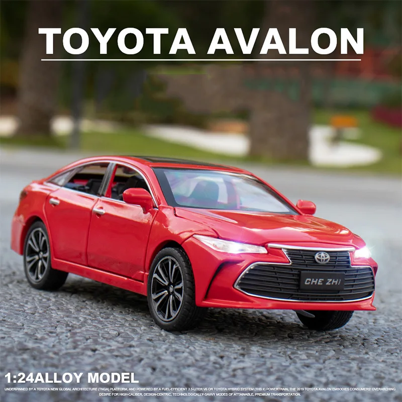 

Роскошный автомобиль Toyota Avalon в масштабе 1:24, литой автомобиль из сплава, игрушечные автомобили, модель автомобиля со звуком и светом, автомоб...