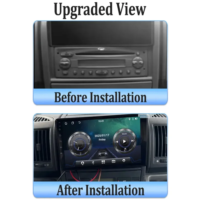Фото Carplay Android Auto для Fiat Ducato Peugeot Boxer Citroen Jumper 2 2006-2022, автомобильный радиоприемник, мультимедийный плеер, GPS Navi, головное устройство №2