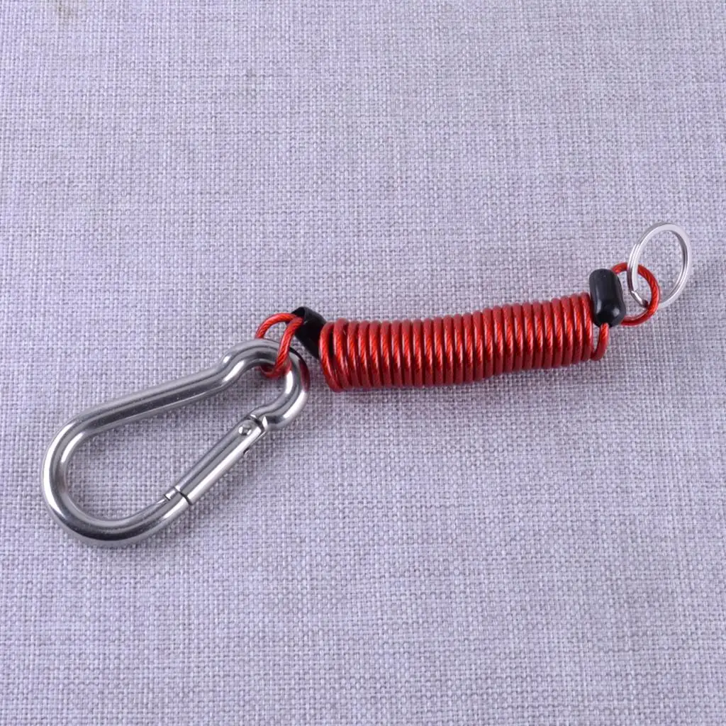 

80mm Universal Boat RV Trailer Cable Spring Clip Safety Buckle Foot Breakaway Connector Red Elastic Rope