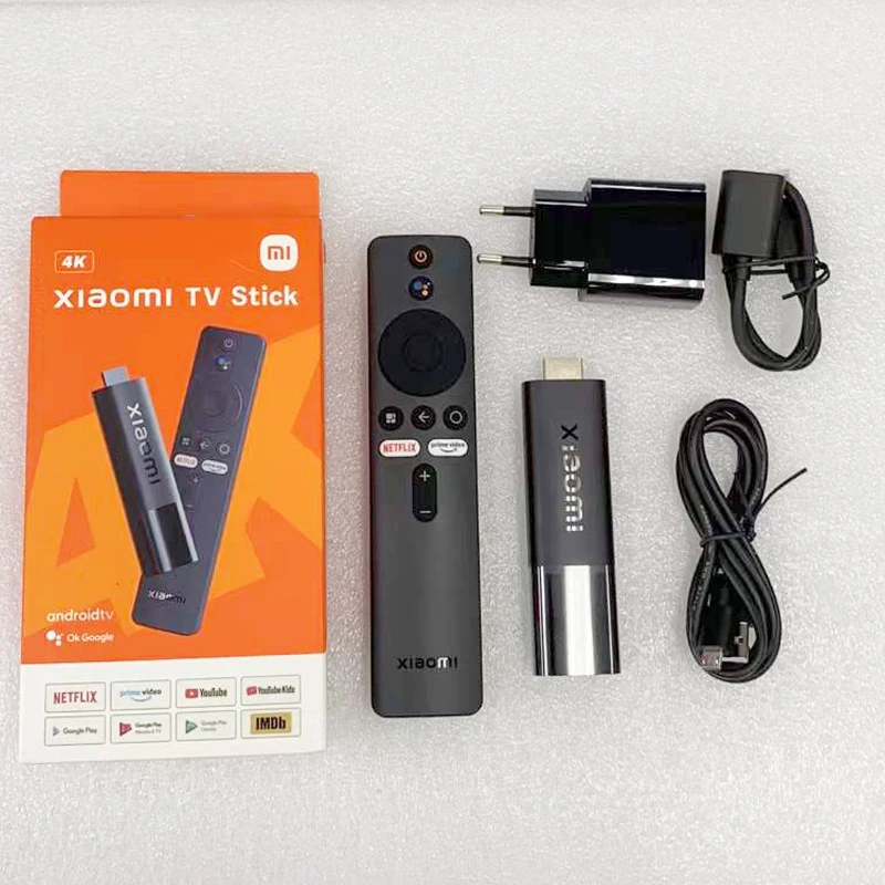 Оригинальный ТВ-стик Xiaomi Mi 4K Android TV 11 четырехъядерный 2 Гб ОЗУ 8 ПЗУ Bluetooth Netflix Wi-Fi
