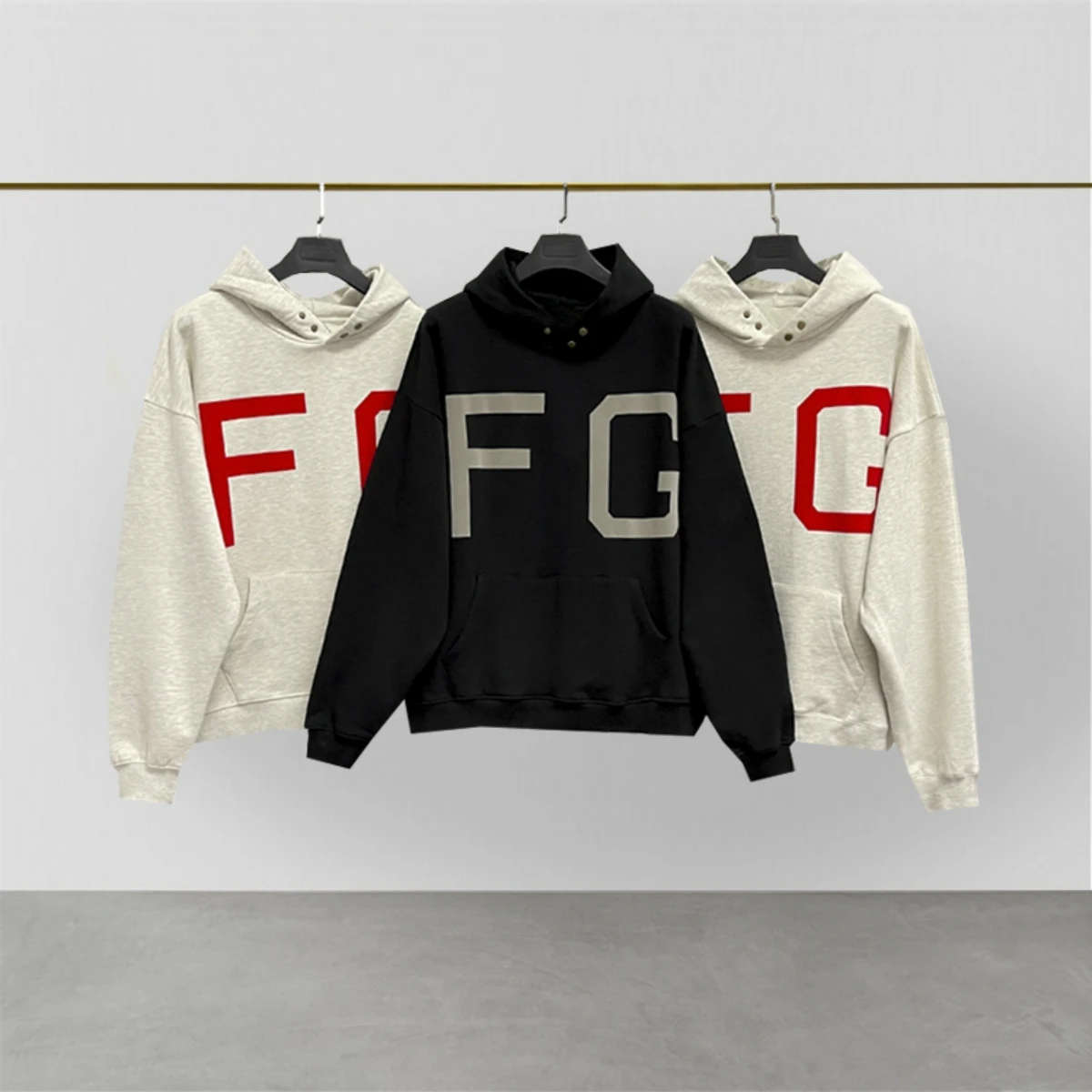 

Essentials pullover Season 7 new AAA quality fashion brand FG flocked printed letter sweatshirt Oversize hip-hop loose hoodie