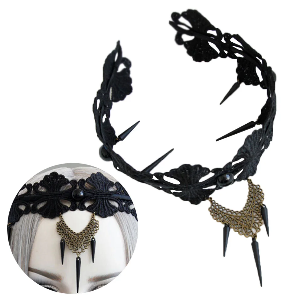 Корона повязка на голову кружевные заклепки для волос женские украшения