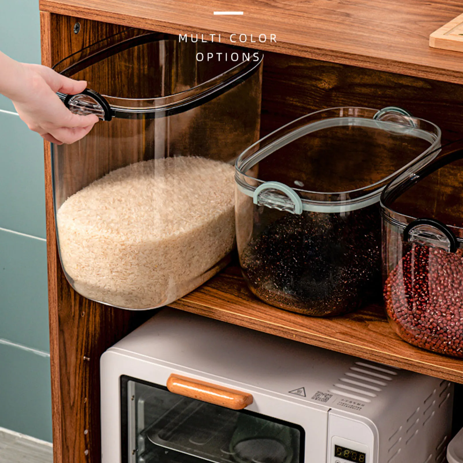 

Transparent Rice Storage Box Household Insect-Proof Moisture-Proof Rice Tank Durable Strong Grains Rice Storage Box