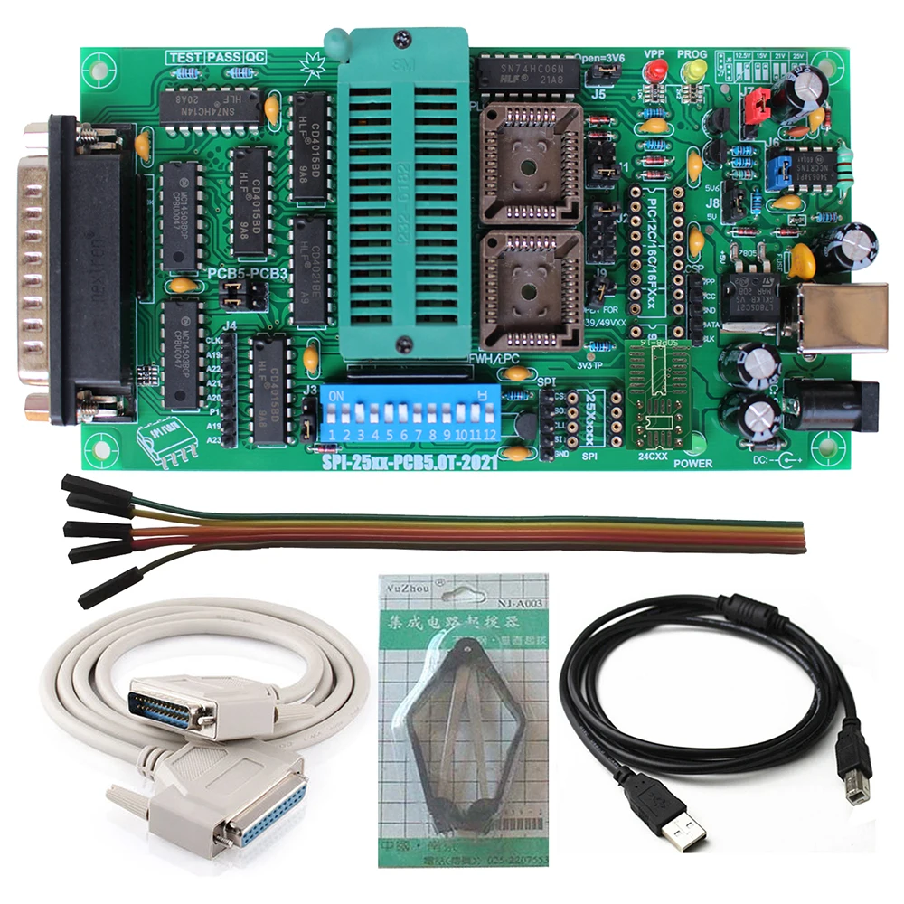 

SPI 25xx PCB5.0T-2021 Willem EPROM programmer, BIOS009 PIC,support 0.98d12,promotion clip PLCC32+SOIC 8 pin adapter