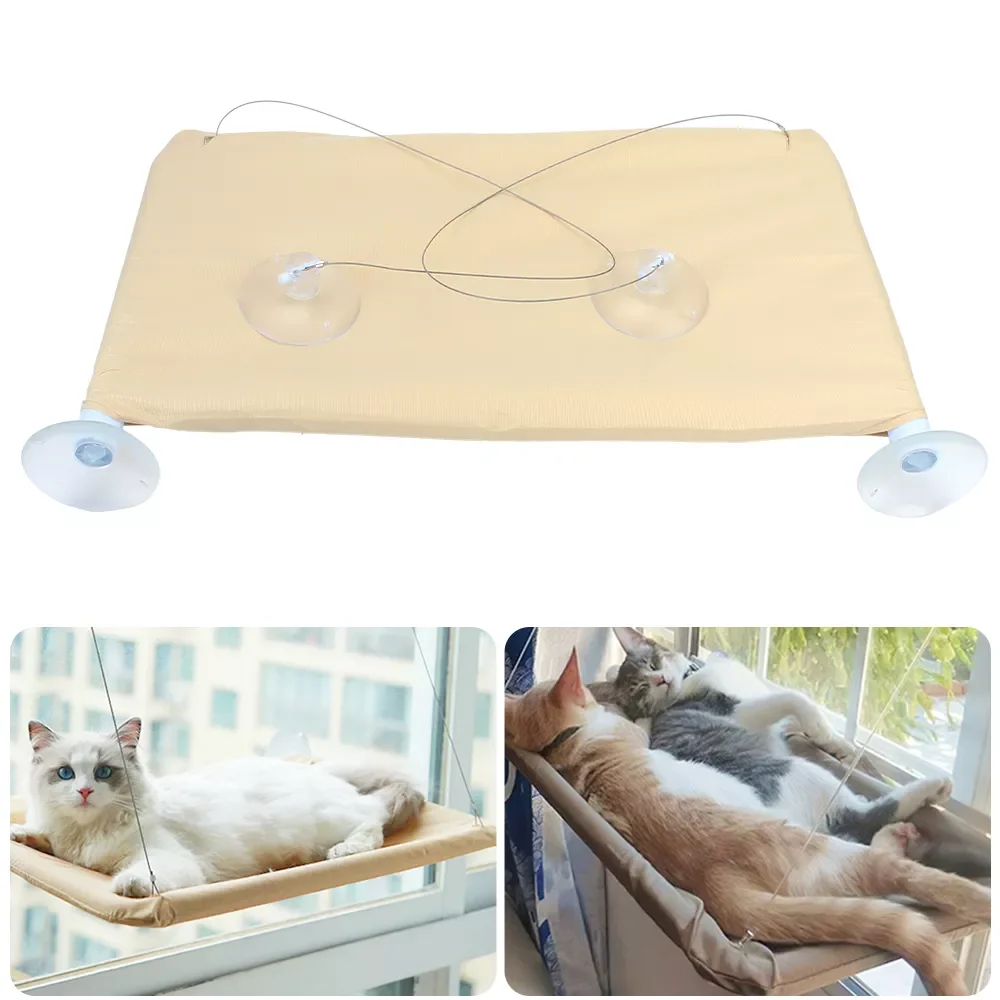 

2023NEW Pet Hammock Bed Bearing 17.5KG Cat Hanging Beds For Cats Comfortable and Durable Window Hammock With Mat Shelf Seat Bed