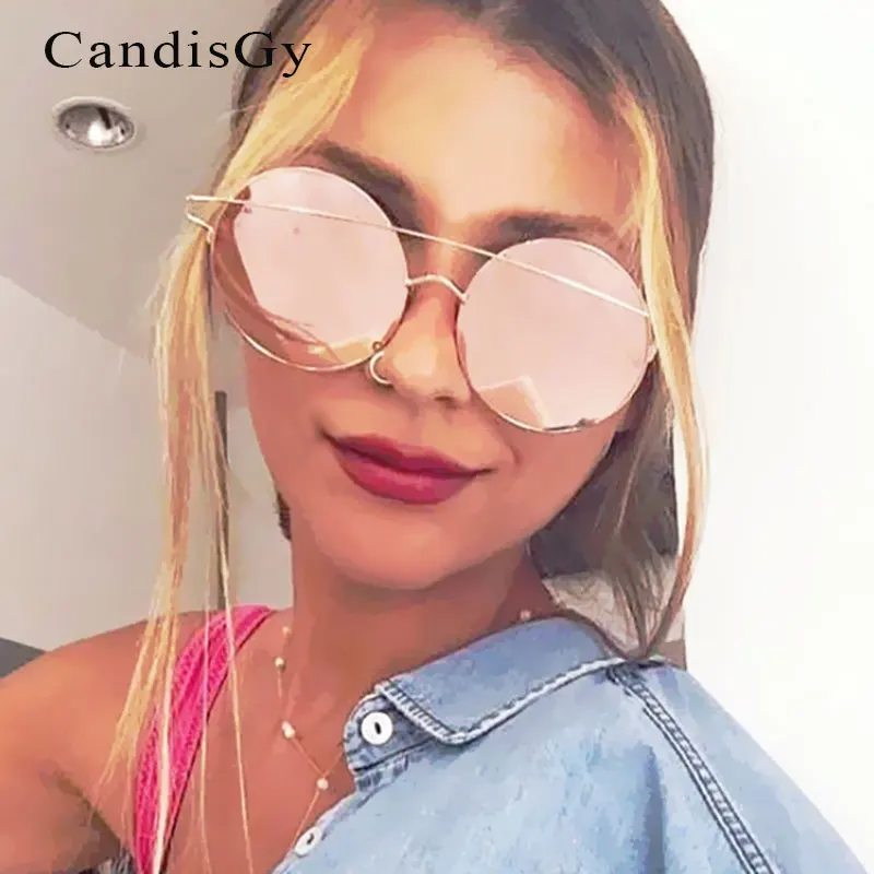 

Новые круглые модные уникальные необычные Большие Круглые Солнцезащитные очки женские брендовые дизайнерские женские солнцезащитные очки UV400 без оправы