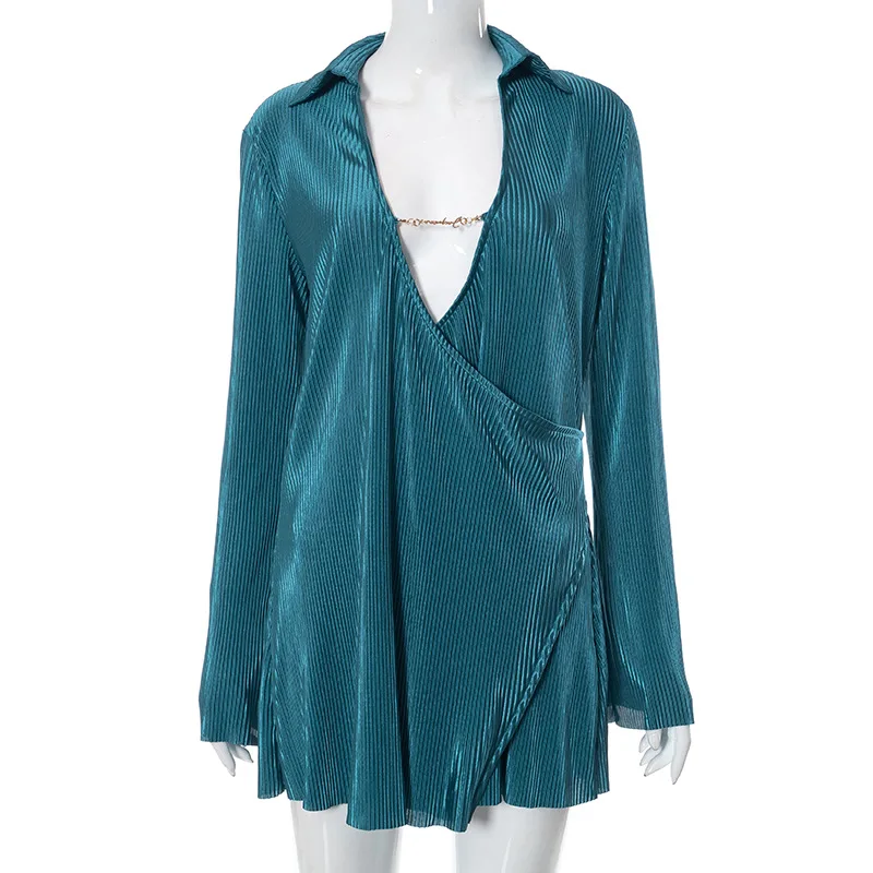 Cross Border European And American Women's Clothing 2023 Autumn New Lapel Long Sleeved Loose Fitting Spicy Girl Home Wear Top