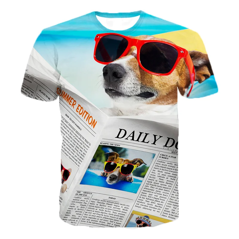 

Cool Puppy Beach Casual T-shirt 3D Printed T-shirt