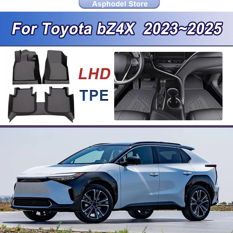 Фото Для Toyota bZ4X (EA10) 2023-2025: Коврики в салон (LHD) из TPE, защита от грязи, износостойкие, водонепроницаемые №2