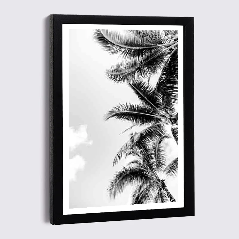 

Nordic Palm Tree Canvas Painting Photo Frames 5" 7" 8" Black Picture Frame Modern Art Luxury Photo Wall Home Decor Wooden Frame