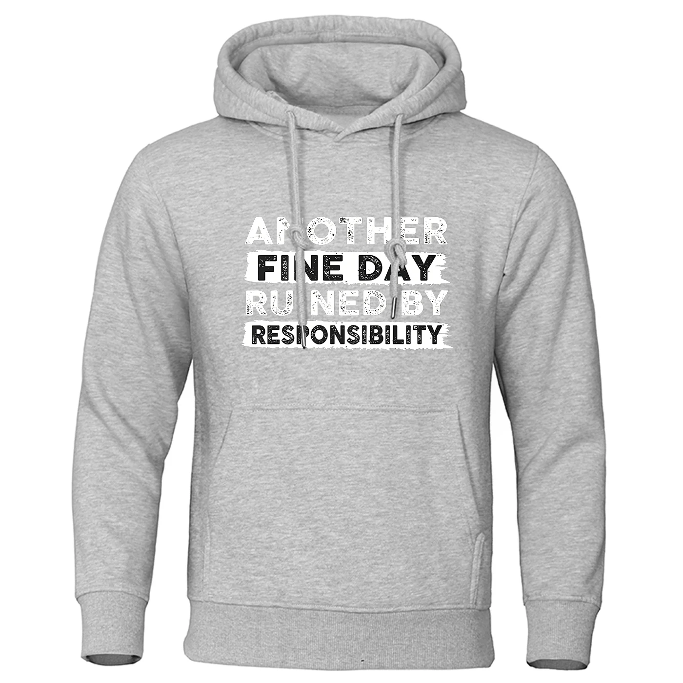 Фото Another Fine Day Ruined By Responsibility - Мужская однотонная куртка с капюшоном на молнии, подходит для весны и осени. №2