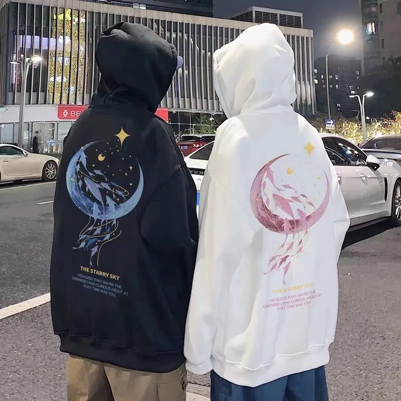 

Толстовка с капюшоном и принтом Кита и Луны