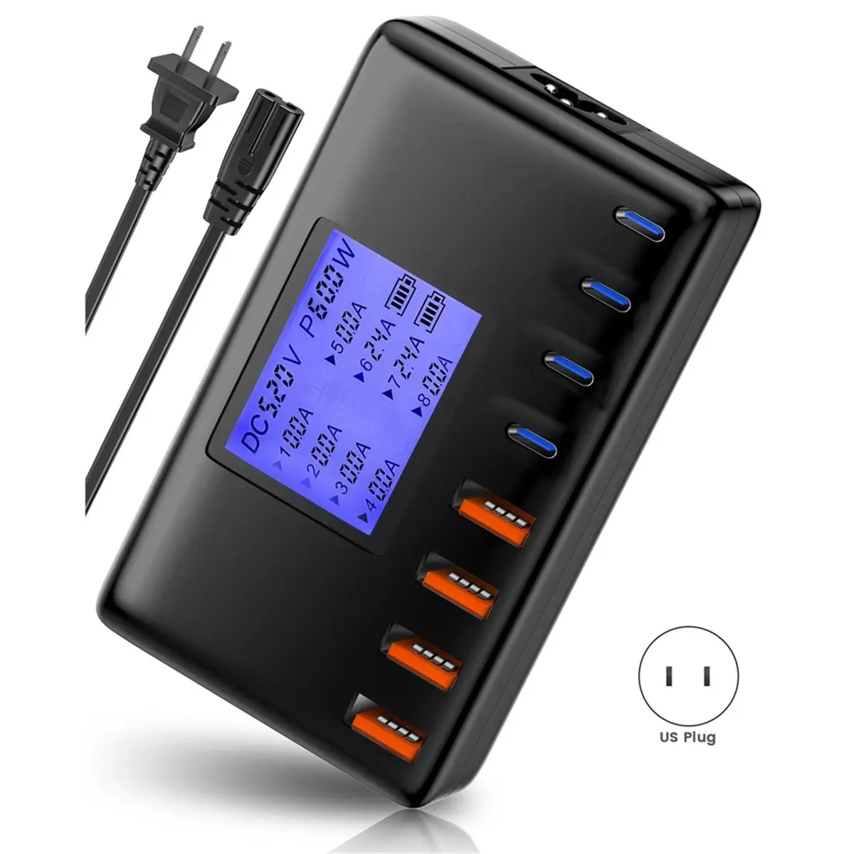Зарядное устройство A26Z USB C, 8-портовая зарядная станция для нескольких устройств, многопортовая зарядная станция с 4 портами USB-C и 4 портами USB-A, быстрое зарядное устройство (США) (art.: 3920dbe45d25e) - 3920dbe45d25e