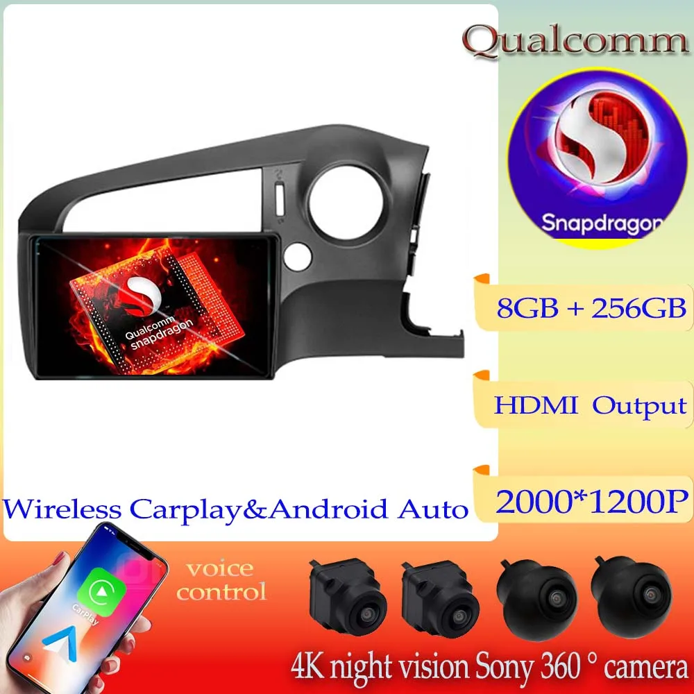 

Qualcomm Snapdragon Android 13 For Honda Stream 2 2006 2007-2014 Carplay Car Auto Radio Multimedia Player GPS Navigation BT 2din