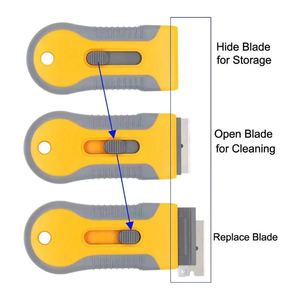 

11pcs Razor Scraper Metal Blade Plastic Handle Edged Sticker Removal Cleaning Tool Glue Remove For Mobile Phone Tablets Cleaning