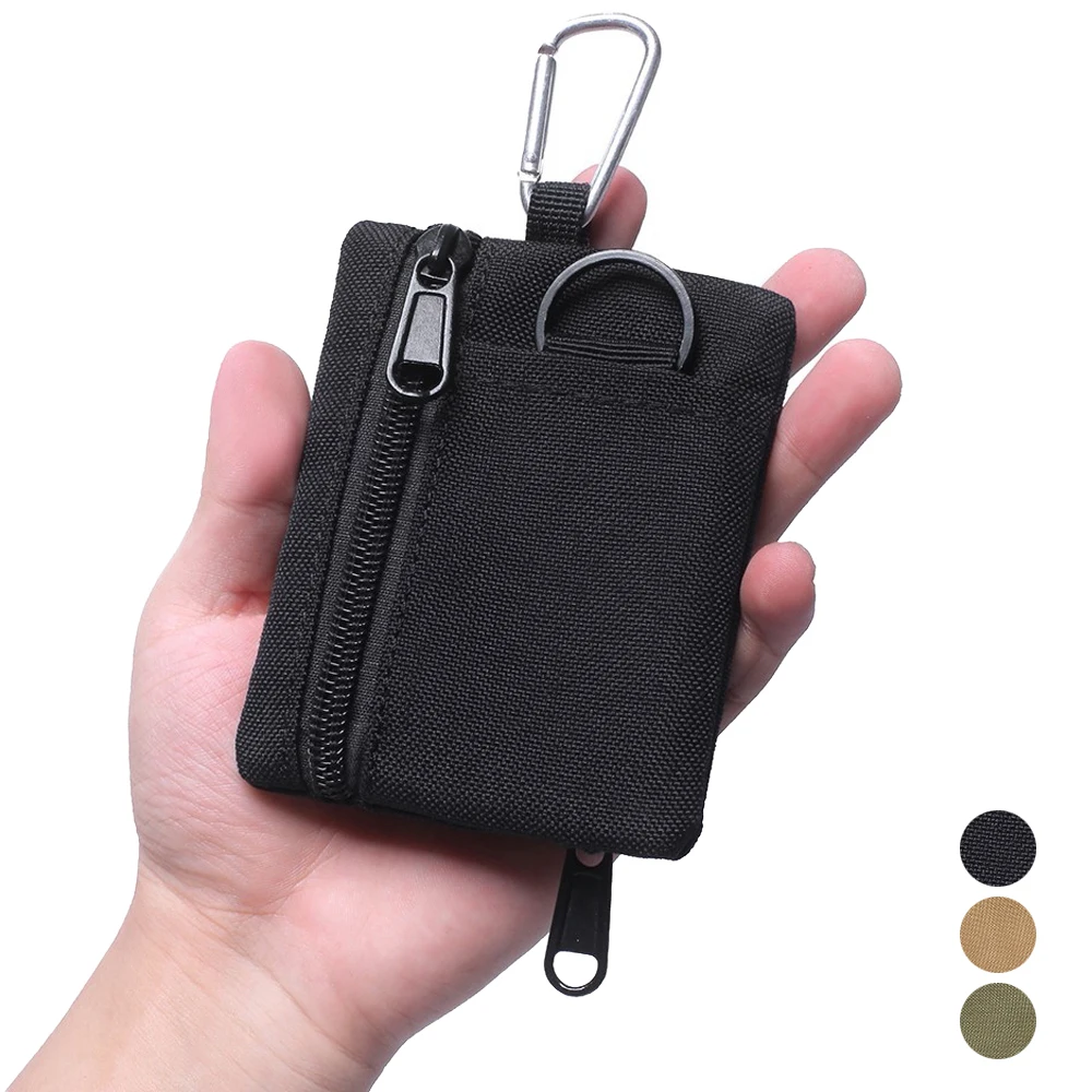Portafoglio tattico EDC Molle Pouch portachiavi portatile portamonete per sport all'aria aperta borsa da caccia borsa multifunzionale con cerniera