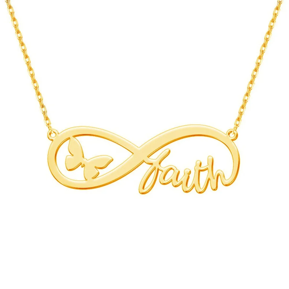 

Stainless Steel Custom Name Necklace Personalized Infinity Symbol For Women Butterfly Nameplate Jewelry Accessories Gift