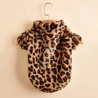 dog clothes for dogs pet sweater winter leopard print french bulldog soft coat medium dog clothes fur hoodies