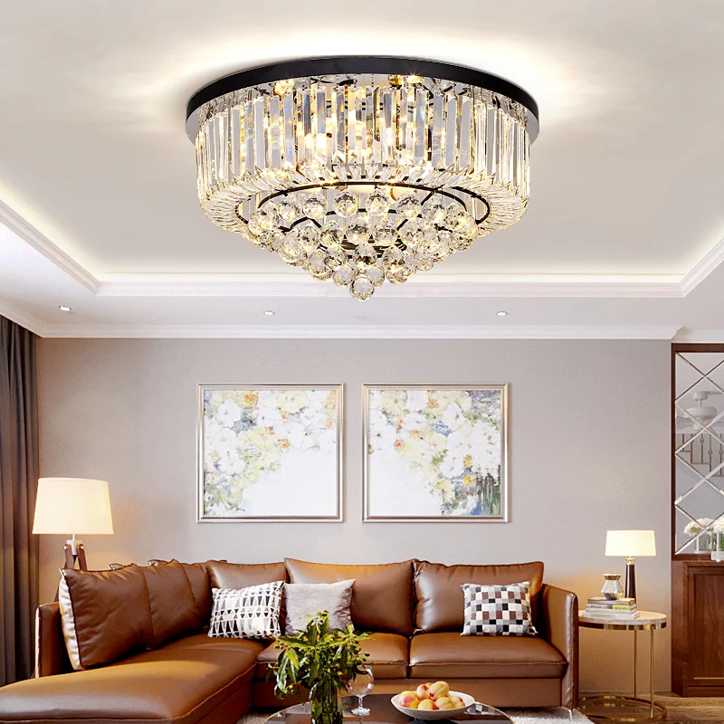 

Modern Led Ceiling Lights Fixtures K9 Crystal Lamp For Living Room Bedroom Kitchen Lamparas Ceiling Corridor Light Luminaire WF