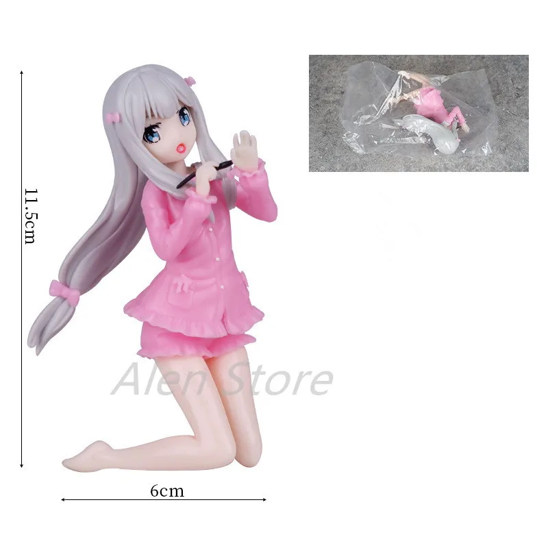 

11CM Japan Anime Figure Izumi Sagiri Kawaii Manga Teacher Cute Girl Kneeling Model PVC Collection Children's Toys Static Doll