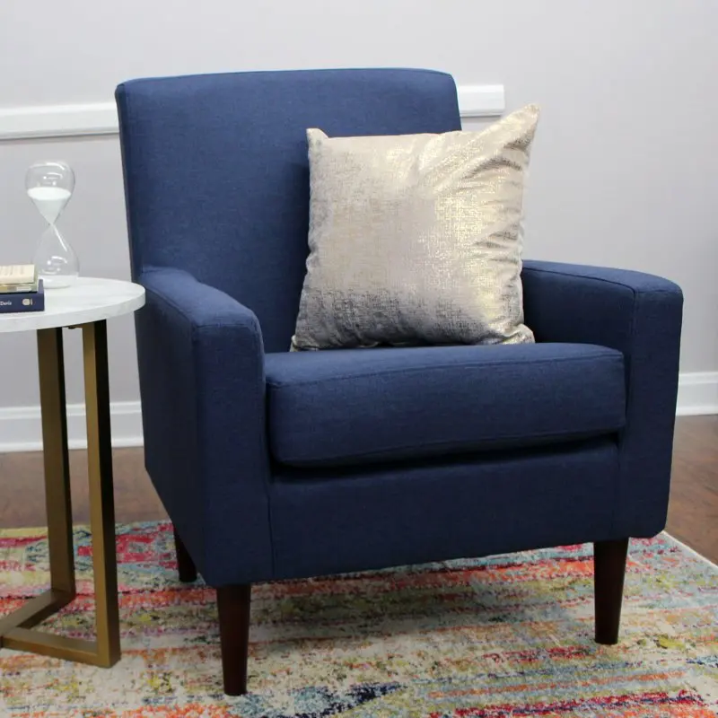

Lounge Arm Chair, Navy Polyester Fabric