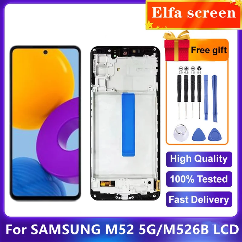 

6,7 дюйма; AMOLED для Samsung Galaxy M52 5G M526 SM-M526B ЖК-дисплей, сенсорный экран, дигитайзер в сборе, Замена для Samsung M52 LCD