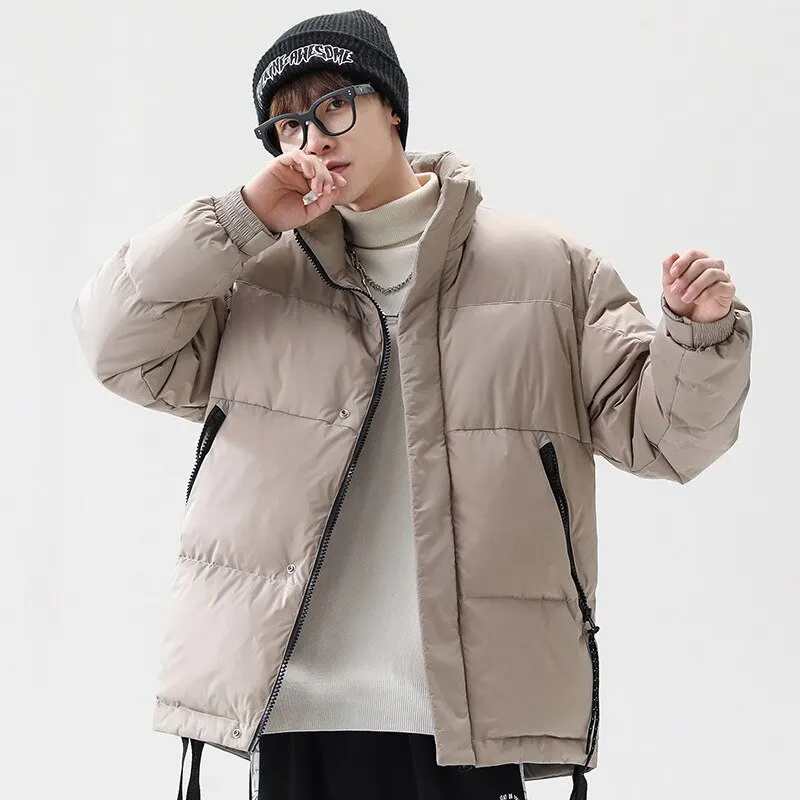 

Новинка 2022, легкая и тонкая куртка на утином пуху, Мужская зимняя одежда с воротником-стойкой для пар, плотное пальто, брендовая зимняя одежд...