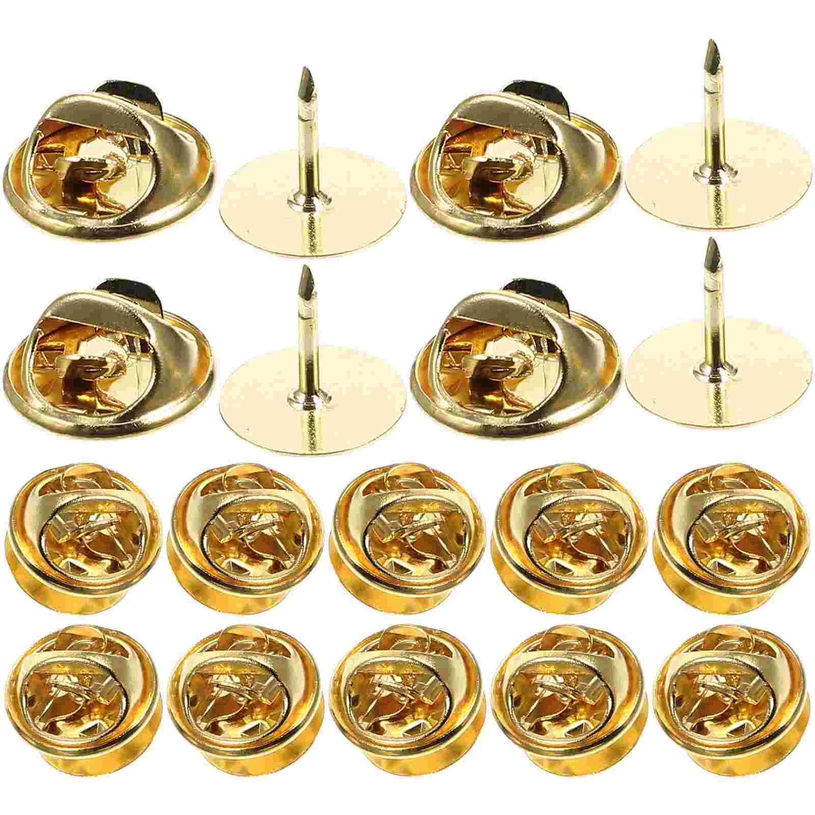 

50 Sets Butterfly Needle Pin Locks Enamel Pins Locking Backs Backings Lapel Badges Holder Clasp Metal