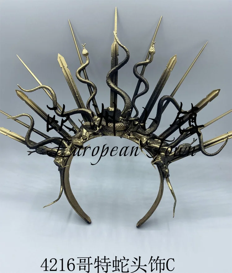 Хэллоуин страшный Банши огромный ужас головной убор искусственная змея Забавное